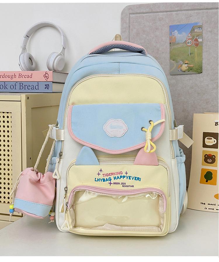 The Korean version of the schoolbag is fresh and painful, and the large-capacity female high school student campus has multiple compartments.