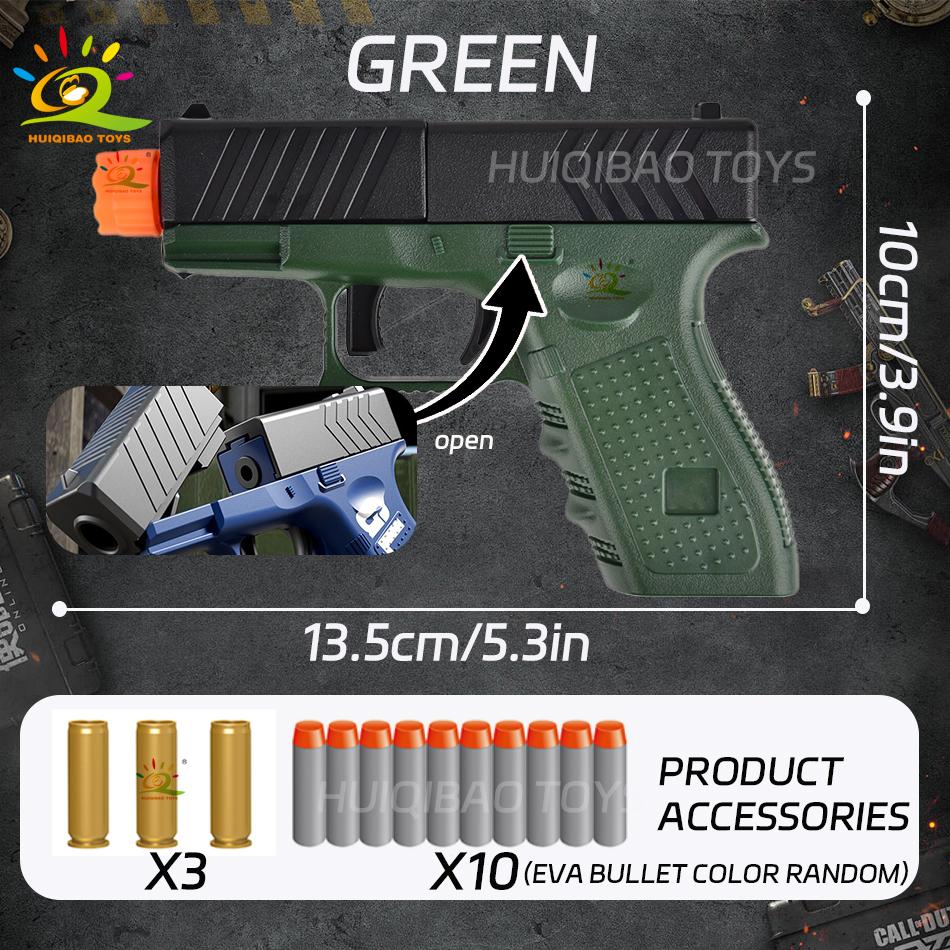 Soft Bullet Toy Gun Outdoor Combat Weapon Shooting Game Toys with Silencer Foam Ejection Toy Gun Toy for Adult Boys