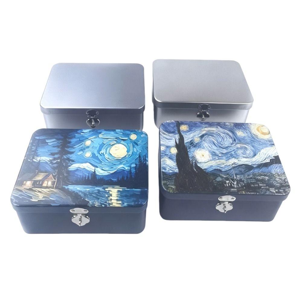 Password Lock Storage Box Metal Material Secret Metal Box Desktop Organizer  Desktop Storage