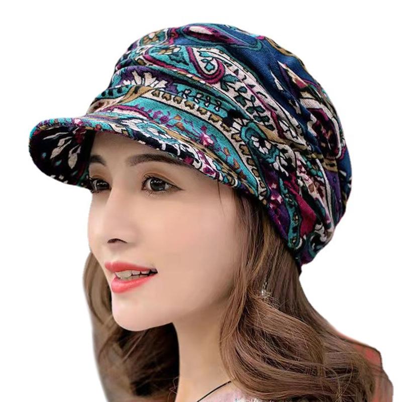 Floral Hat Women'S Korean Version Versatile Soft Hat Brim Duckbill Hat