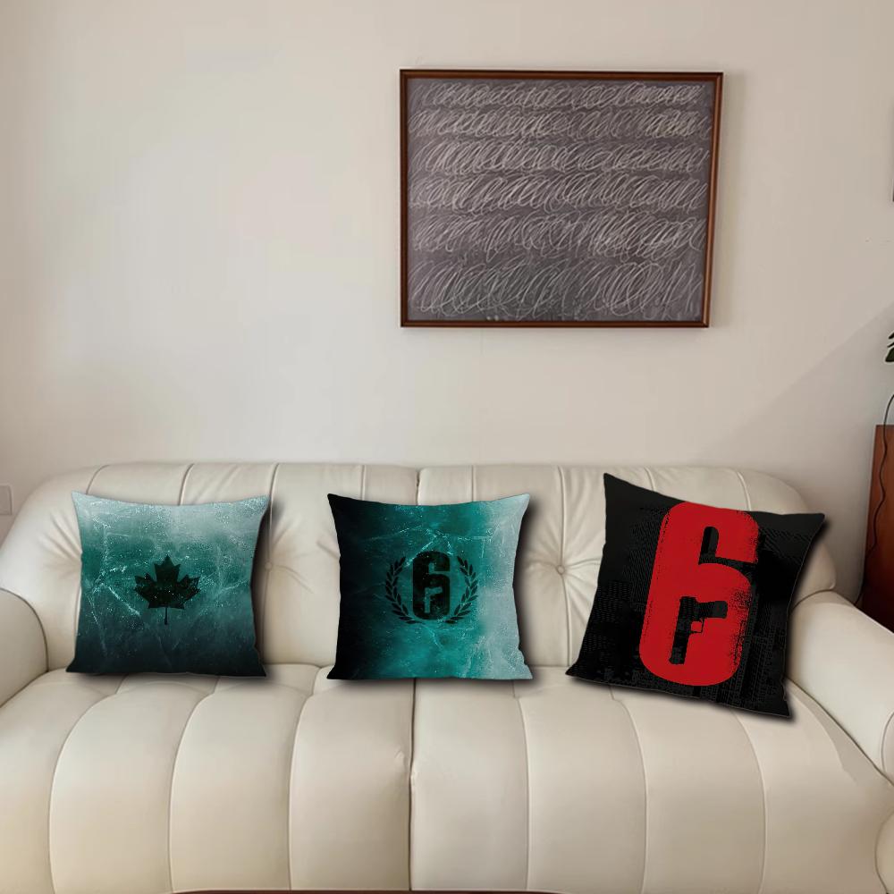Game Siege-R-Rainbow-S-Six Cushion Cover Living Room Accent Couch Back Support Square Lounge Restful Nap Companion Pillow Case