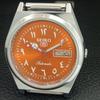 AUTOMATIC VINTAGE REFURBISHED SEIKO 5 6309A JAPAN MENS ORANGE WATCH a442573-1