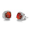 Luxury Female Yellow Pink Stone Earrings Fashion Silver Color Wedding Jewelry Vintage Double Stud Earrings for Women