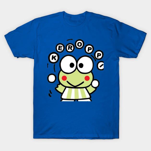 Women's Fashion Round Neck Short-sleeved Cut Of Keroppi Print T-shirt Summer Casual Slim T-shirt