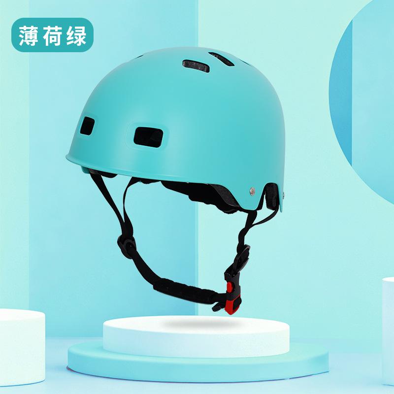 

Skateboard Helmet Children Adult Cycling Roller Skating Commuter Bike Hard Hat Anti-drop Anti-collision Artifact L#（56-61CM) м ята зелений колір