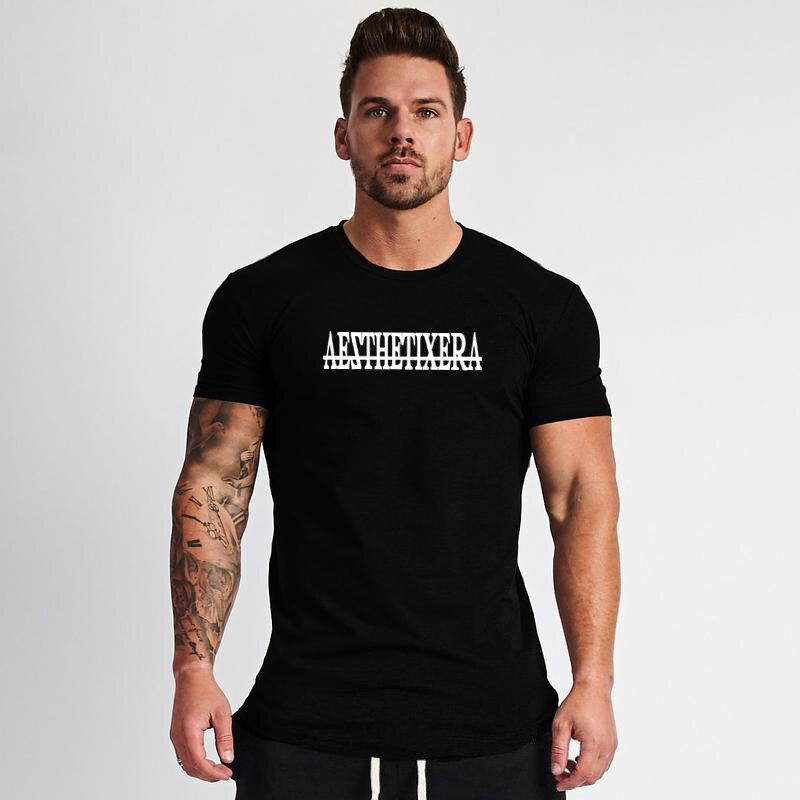 

Do The Work Muscleguys Бренд Тренажерный зал Спортивная мода с круглым вырезом Мужская облегающая футболка для бодибилдинга и фитнеса Летняя модная повседневная футболка XXL чёрный