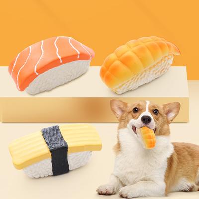 Cachorro Sushi Brinquedo Engraçado Bonito Interativo Brinquedos Squeaky Resistente a Mordidas Resistente ao Desgaste Brinquedo de Mastigar para Animais de Estimação