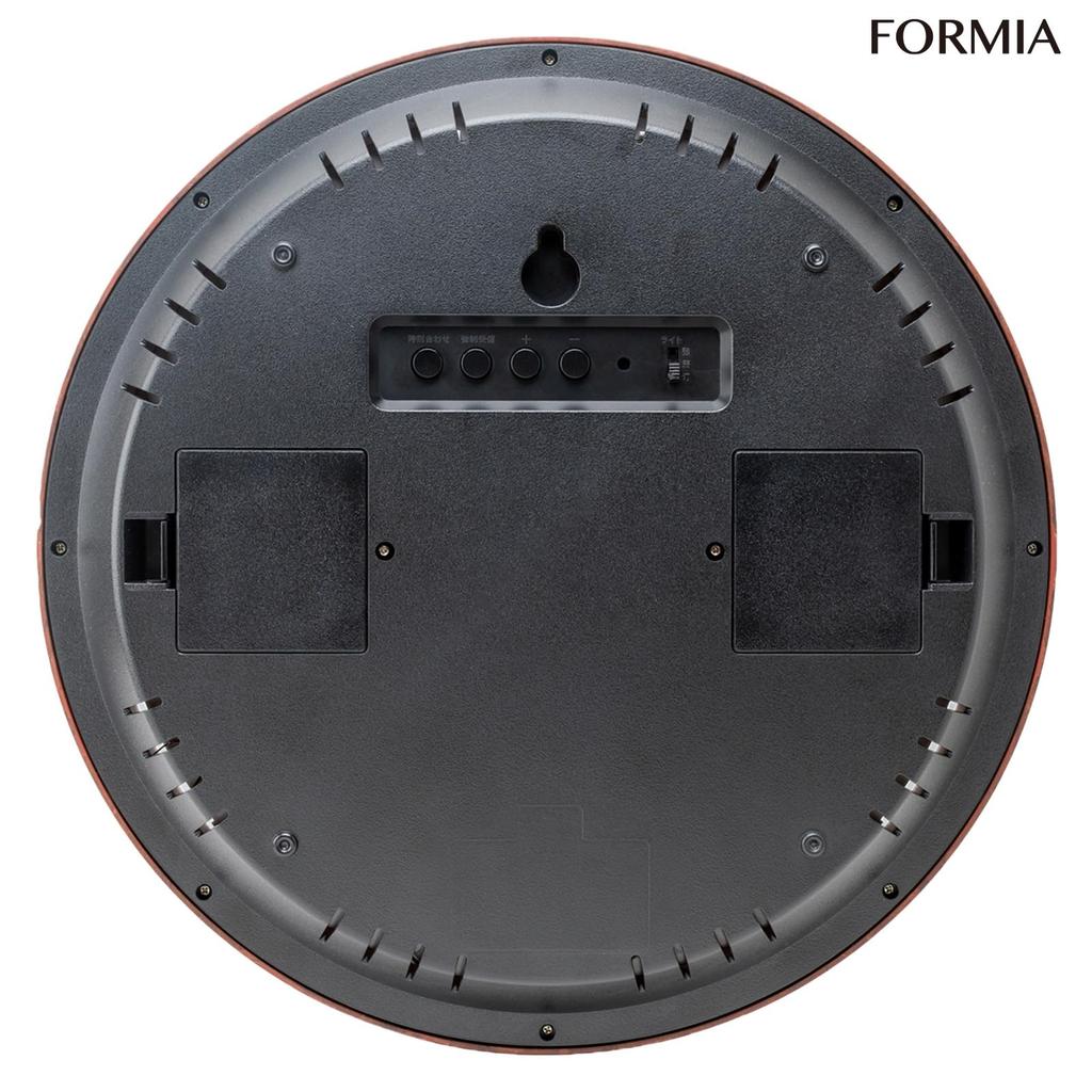 Formia Radio Wall Temperature and Day of the Second Hand Stops At Automatically Turns On At Japanese Hodogaya Electronic Brown Clock, Wooden,