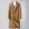 Herbst und Winter Neuer Herren Doppelreiher Langer Wollmantel Daunen Abnehmbares Futter Woll-Trenchcoat Herrenmantel
