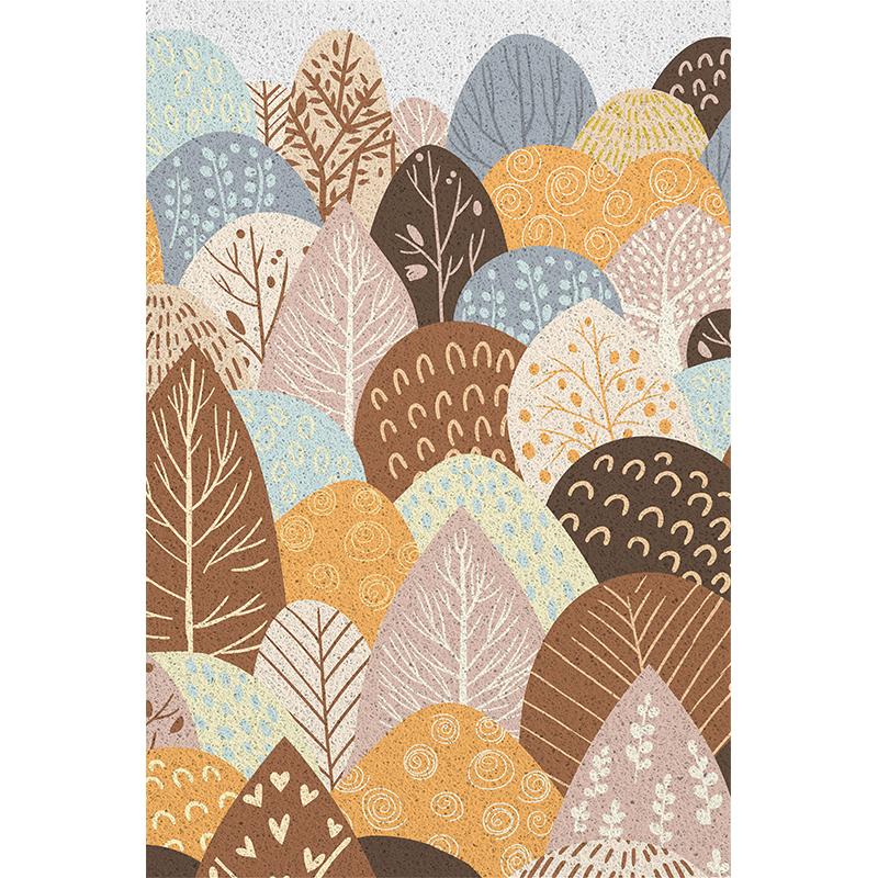 Forest Welcome Mat Entrance Carpet Indoor Outdoor Doormat Low Profile Door Rug Washable Non Slip Rubber Back Low Profile Mat