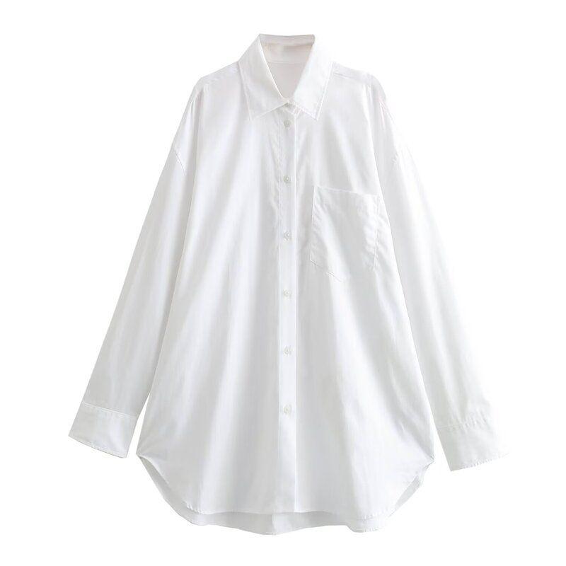 Western Style 2024 Spring New Women clothes Elegant All-Match Trench coat Fabric Loose Shirts 1957004 250