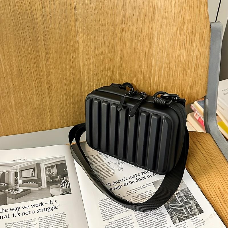 

Модная сумка-бокс, мини-сумка через плечо, квадратная сумка через плечо с регулируемым ремешком, идеально подходит для мобильного телефона, внешнего аккумулятора и предметов первой необходимости для повседневного использования чёрный