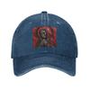 Santa Muerte Saint Death Goth Mexican Muertos Skull Washed Denim Cap  Baseball Caps Adjustable Hat Summer Unisex Baseball Hats