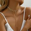 Autumn and Winter Y-shaped Double-layer Rhinestone Necklace, Banquet Wedding Clothing Accessories, Women's Gorgeous Luxury Fashion Versatile Sweater