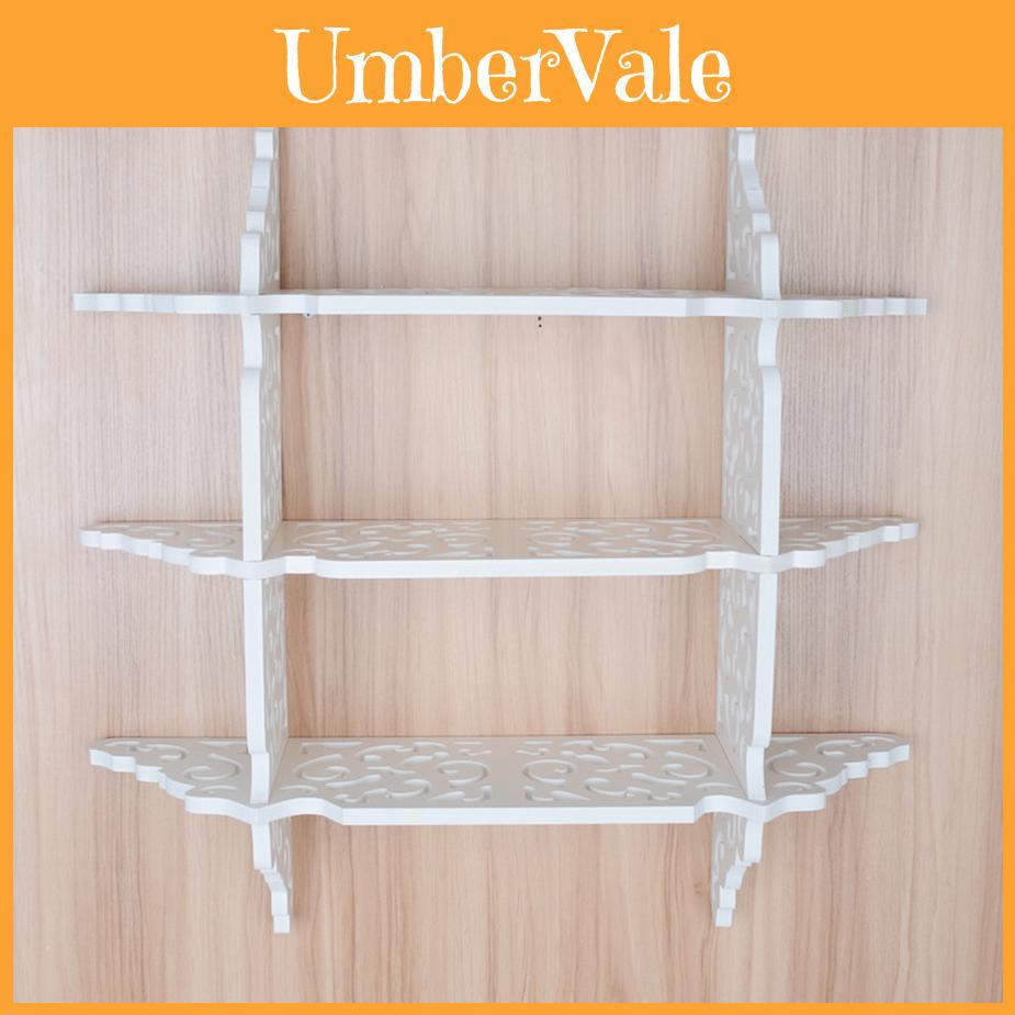 Wall Mounted Pvc Multilayer Shelf With Hollow Design For Home Storage And Organizer