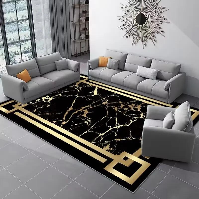 Luxury Carpets for Living Room Marble Decoration Home Rugs Hall Sofa Side Soft Floor Mat Room Decor Doorway Hallway Large Carpet