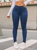 Damen Jeans mit hohem Bund, Po-Lifting, Slim Fit, Europäischer & Amerikanischer Stil