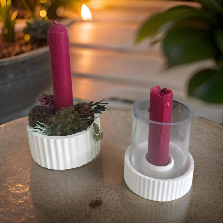 Handmade Candle Holder Molds Concrete Cement Plaster Molds Outdoor Garden Candlestick Silicone Molds Table Decorations