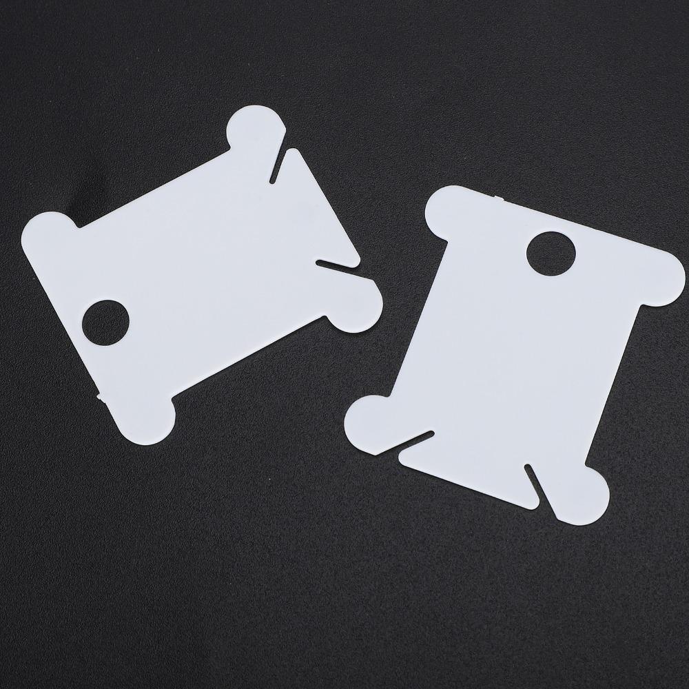 200pcs White Plastic Thread Winder Plate Bobbin Winder Embroidery Floss Bobbins Cross Stitch