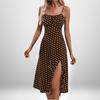 Spring New Women's Clothing, European and American Dresses, Sexy Fashion Printed Lace-up Split Suspender Skirts