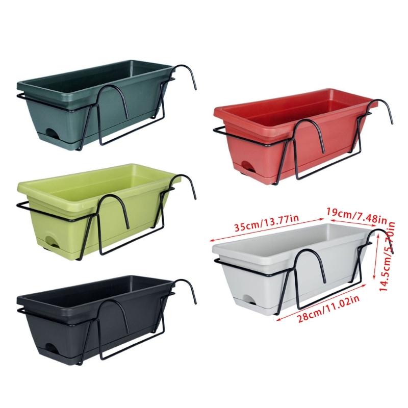 Durable Plastic Planter In Medium Size Durable Planter Flower Pots With Integrated Tray and Rack For Water Management