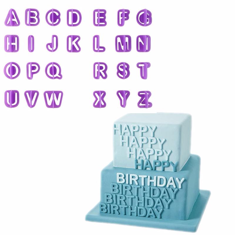 40pcs Alphabet Number Letter Character Fondant Cake Decorating Set Icing Cutter Cake Decoration Tool