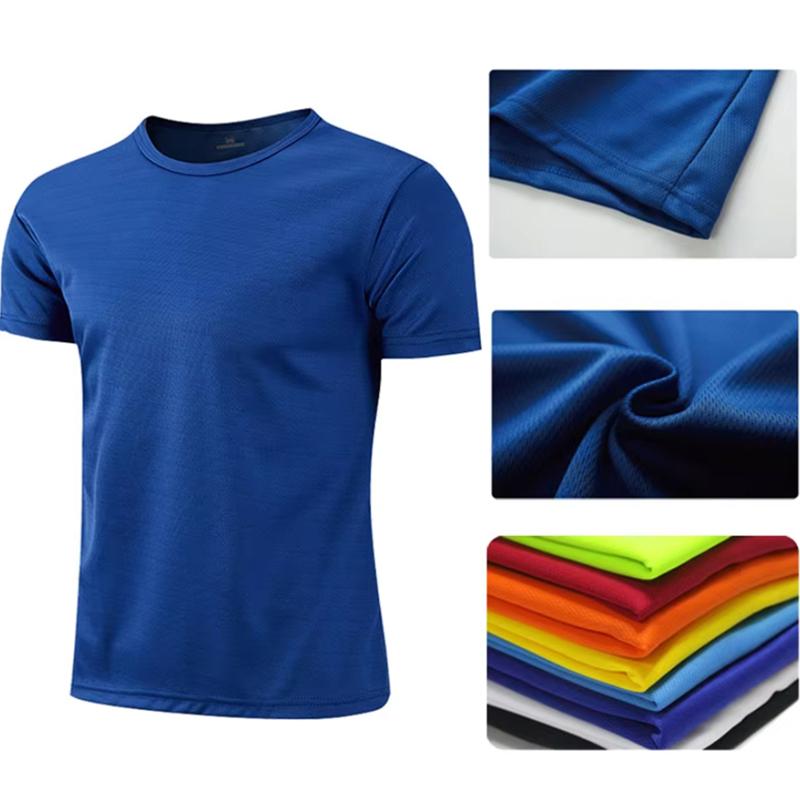 Men Running Gym Sport Shirt Quick Dry Moisture Wicking Lightweight Short Sleeve Round Neck Training Exercise Top For Fitness Workout Outdoor Activity