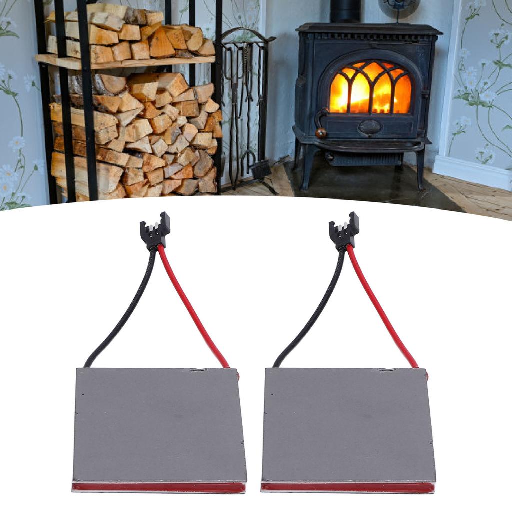 2Pcs Fireplace Fan Power Generation Sheet Heat Powered Wood Stove Fan Replacement Repair 227℃ Heat R