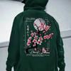 Luna Fiori di Ciliegio Uomo Donna Felpa con Cappuccio Esterno Strada Giappone Harajuku Retro Casual Larga Sport Tendenza Adulto Autunno Inverno Felpa