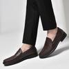 Fashion Classic Male Comfortable Loafers Casual Shoes Slip-On Walking Shoes Hollow Out Luxury Business Flats Genuine Leather Mens Shoes