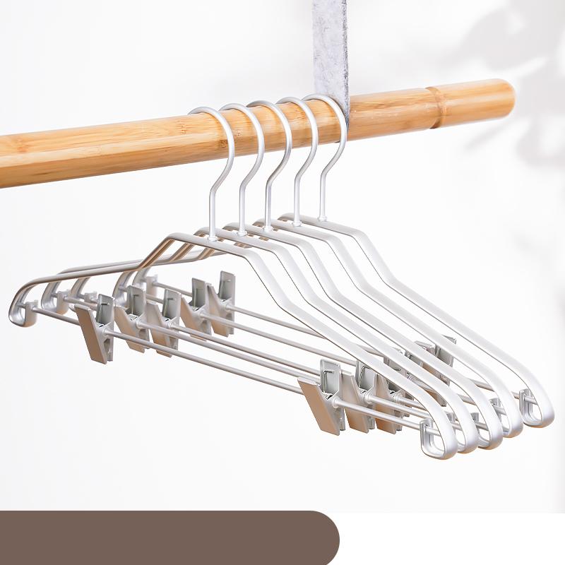 5pcs Anti-slip Trouser Hangers Clothes Hangers Metal Aluminum Alloy Traceless Dress Pants Drying Rack Wardrobe Storage Racks