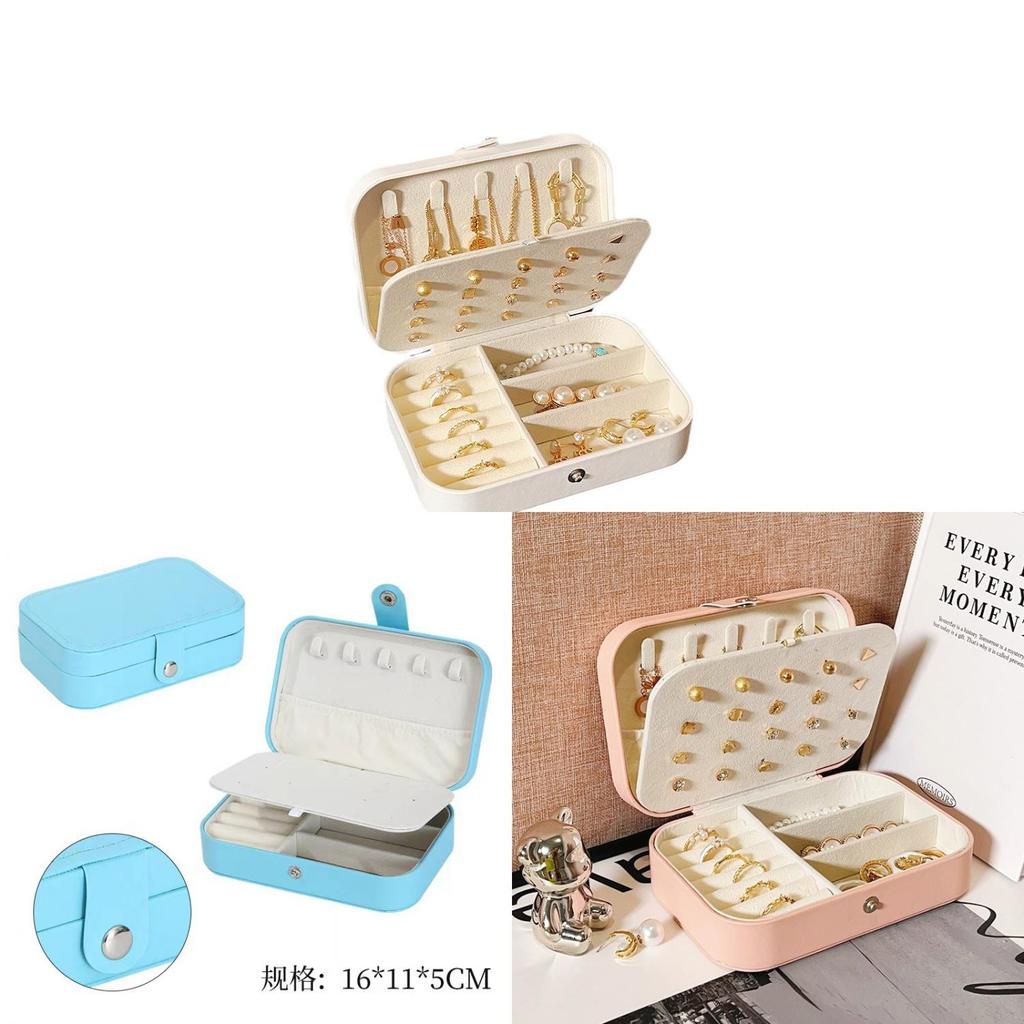 Highend Jewelry Storage Box With Double Layers For Earrings Rings Necklaces And Bracelets