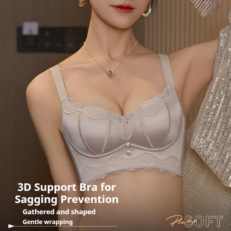 Satin Adjustable Bra for Women with Small Breasts Supports and Prevents Sagging Wire-Free