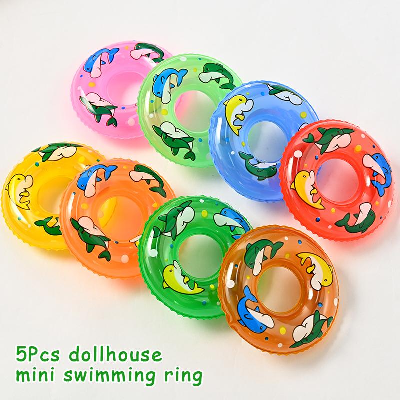 

5/10 шт. Мини Плавательный Круг Украшение Кукольный Домик Кукла Плавательный Круг Игрушки для Купания Малыша Аксессуары для Декора Сцены Кукольного Домика 5pcs mixed color
