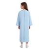 Kids Adaptive Nursing Gown Long Sleeve Back Split Hook-Loop Fastener with Pocket for Special Needs Patients
