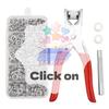 Seturi de instrumente pentru kit de fixare cu snap, inele metalice pentru nasturi snap cu clești de fixare Set de instrumente pentru presare pentru cusut îmbrăcămintei