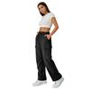 Women Drawstring Waist Cargo Pants with Pockets Straight Leg Relaxed Fit Lightweight Trousers for Daily Wear Work Travel