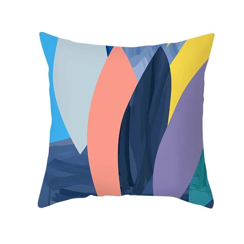 Pink Blue Abstract Decorative Pillowcase Office Living Room Car Ornaments Home Pillowcase