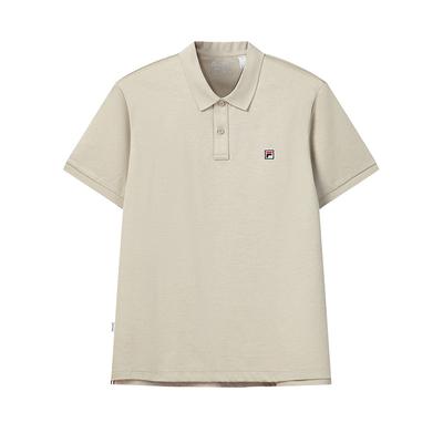 White Fashion Simple Classic Casual Versatile Comfortable Brand Logo Knitted Short Sleeve Polo Shirt Men Tops Feather-Gray F51M623101FGY