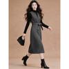 D.F.DEAR 2026 Spring High-Neck Top & Sleeveless V-Neck Dress Two-Piece Set