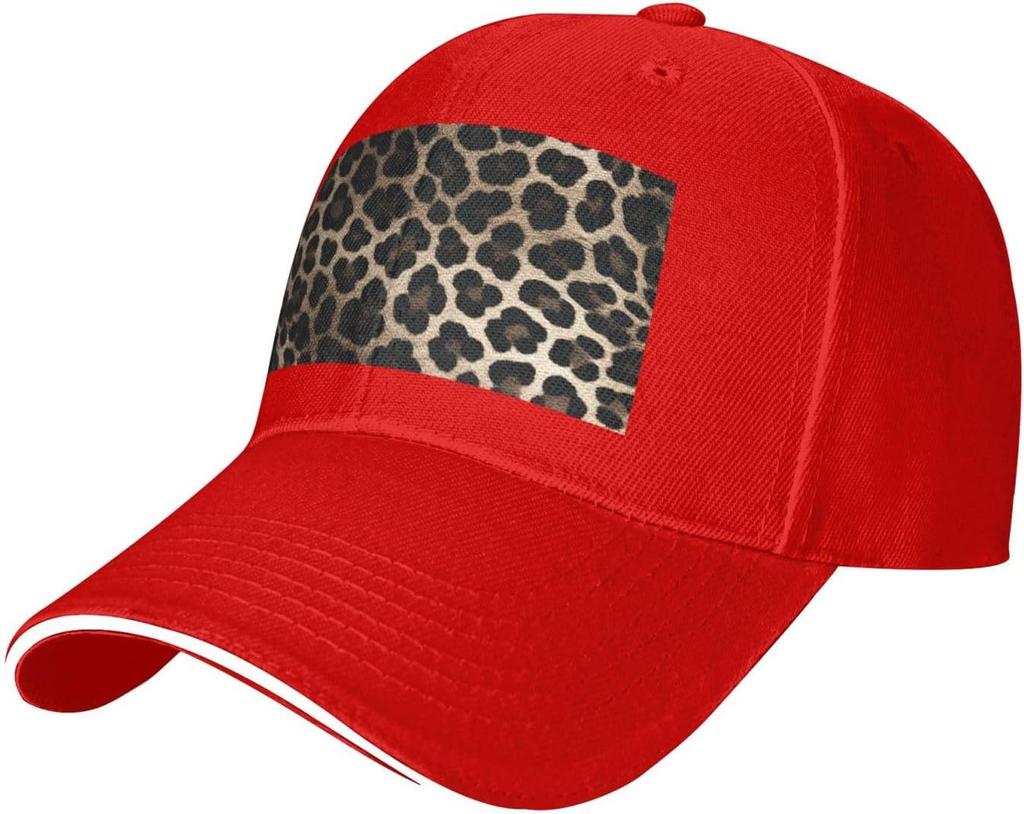 Leopard Print Baseball Cap Polyester Adjustable Sun Protection Casual Dad Hat for Unisex Adults