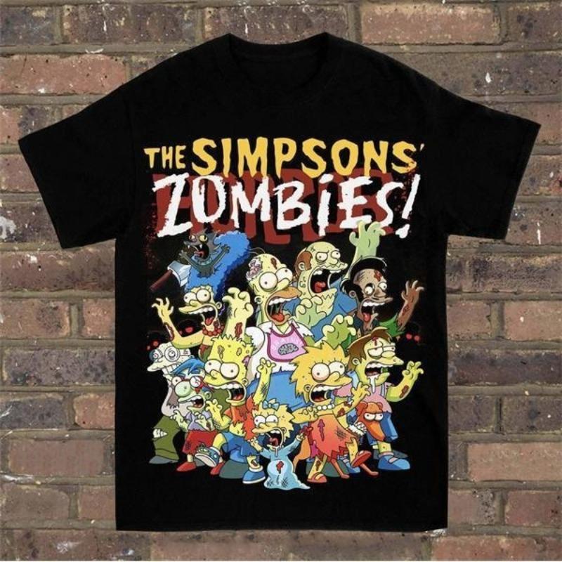 ZX Summer Bestseller Homage Tees Simpsons Zombies Short Sleeved Casual Tshirt Casual Round Neck Short Sleeved Womens Tshirt S