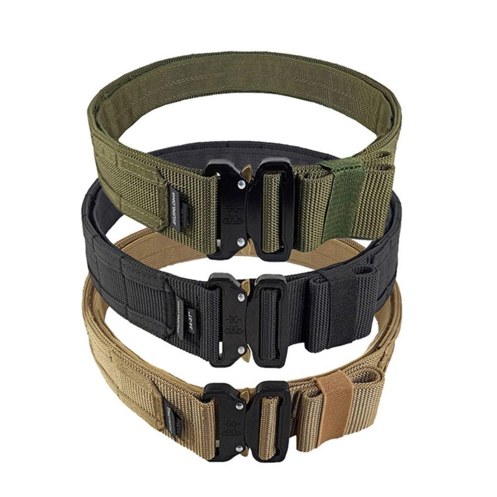 Adjustable Men's Training Belt Metal Buckle Outdoor Waist Bands Casual Nylon Braided Belt