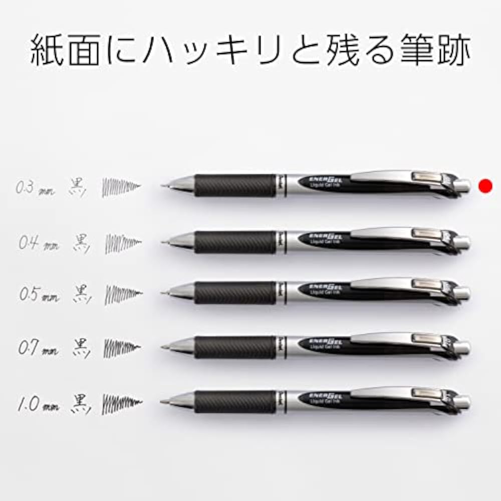 Pentel Ballpoint Pen Gel Ink Gel Knock Type 0.3 mm Silver Shaft BLN73-A Black