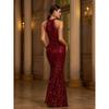 Sexy Sequin Mermaid Evening Gown Formal Occasion Dresses Red