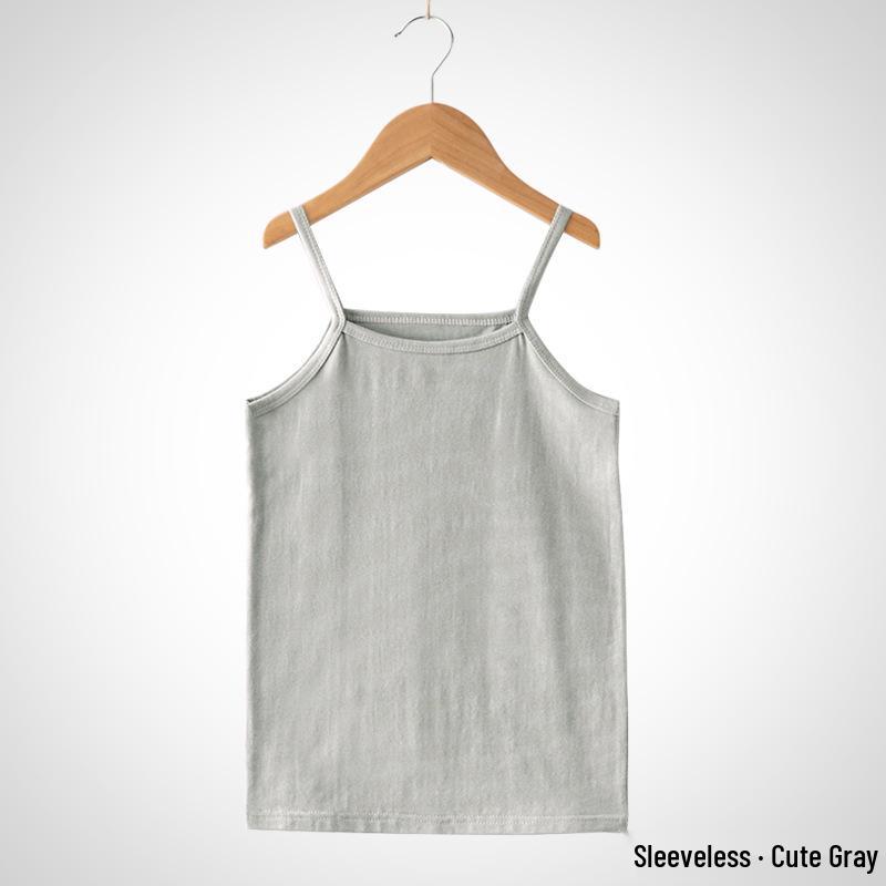 Summer Kids' Cotton Spaghetti Strap Vest - Colorful Base Layer for Boys and Girls