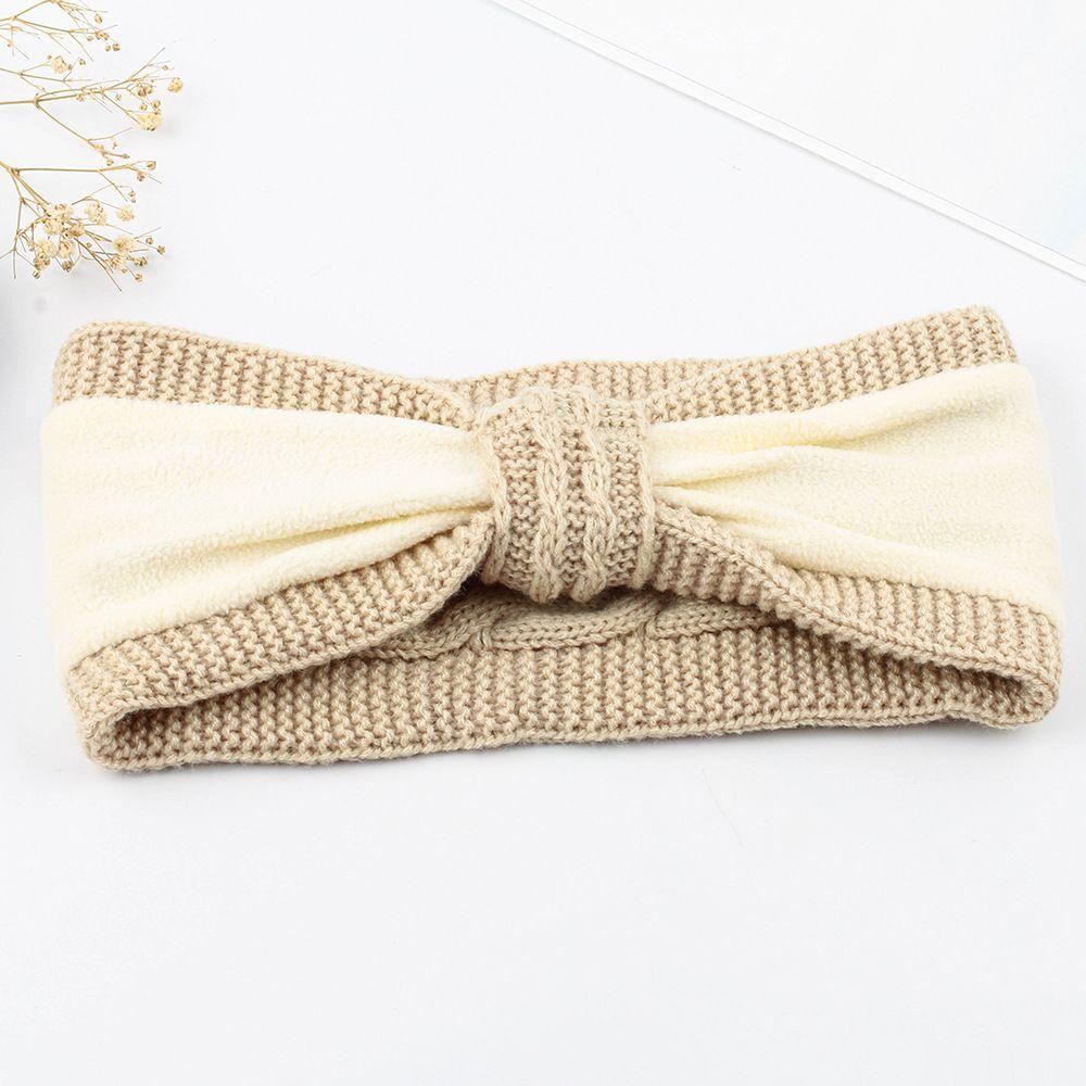 Mode Winter Warm Elastizität Strickturban Breitkrempige Stirnbänder Kopfbedeckung Wärme Ohrenschützer