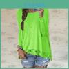 Premium Quality Femme Blouse Manches Longues Dentelle Sweat Lche T-shirt In Grey Cotton