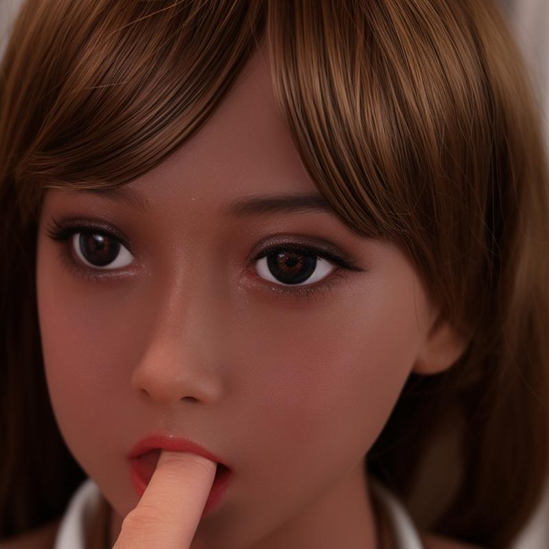 Men's Sex Doll Head TPE Soft Skin Feel Tan Oral Sex Exquisite Makeup With Mouth Masturbation Cup Erotic Adult Sex Toy