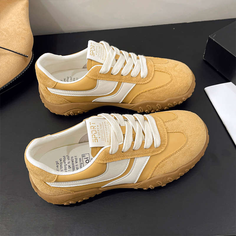 Campus casual shoes high-value dad sports board shoes women's 2025 summer new thick-soled versatile German training white shoes